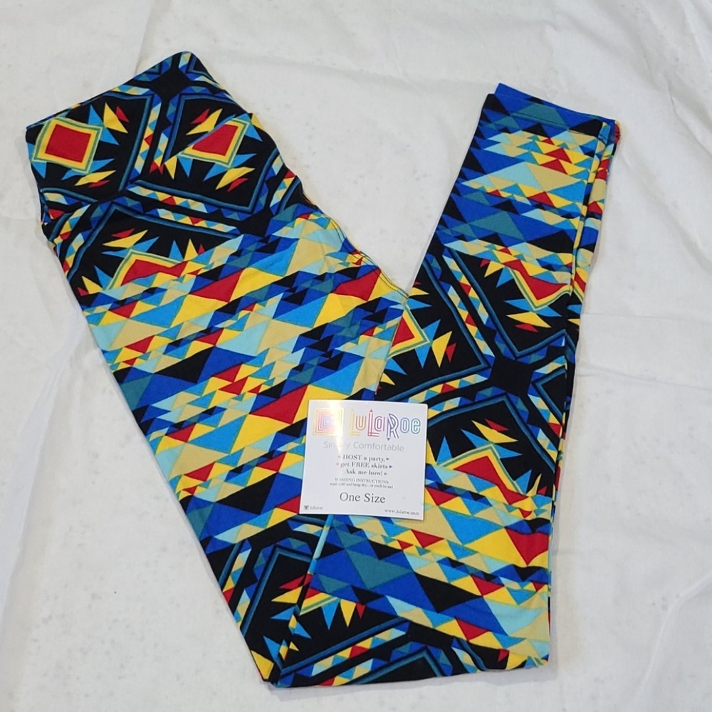 LULAROE OS 58 MULTICOLORED PRINT LEGGINGS